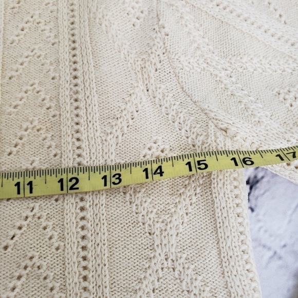 Vintage 60s Ann Arbor USA Made 100% Wool Sweater S VGUC Cream - Picture 5 of 11